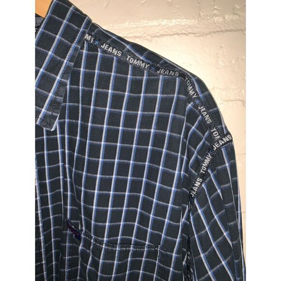 Vintage 90’s Tommy Jeans Plaid Button Down XL - Picture 3 of 14